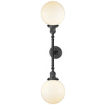 Beacon 208 Straight Bathroom Vanity Light - Oil Rubbed Bronze / Matte White