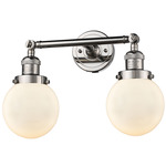 Beacon Bathroom Vanity Light - Polished Nickel / Matte White