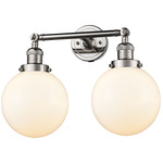 Beacon Bathroom Vanity Light - Polished Nickel / Matte White