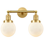 Beacon Bathroom Vanity Light - Satin Gold / Matte White