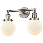 Beacon Bathroom Vanity Light - Brushed Satin Nickel / Matte White