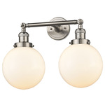 Beacon Bathroom Vanity Light - Brushed Satin Nickel / Matte White