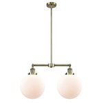 Beacon 209 Linear Pendant - Antique Brass / Matte White