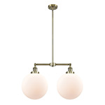 Beacon 209 Linear Pendant - Antique Brass / Matte White