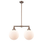 Beacon 209 Linear Pendant - Antique Copper / Matte White