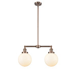 Beacon 209 Linear Pendant - Antique Copper / Matte White