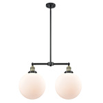 Beacon 209 Linear Pendant - Black / Antique Brass / Matte White