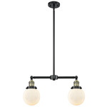 Beacon 209 Linear Pendant - Black / Antique Brass / Matte White