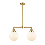 Beacon 209 Linear Pendant - Satin Gold / Matte White