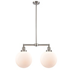 Beacon 209 Linear Pendant - Brushed Satin Nickel / Matte White