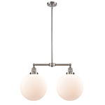 Beacon 209 Linear Pendant - Brushed Satin Nickel / Matte White