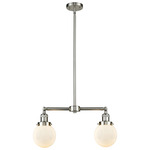 Beacon 209 Linear Pendant - Brushed Satin Nickel / Matte White