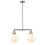 Beacon 209 Linear Pendant - Brushed Satin Nickel / Matte White