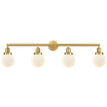 Beacon Bathroom Vanity Light - Satin Gold / Matte White