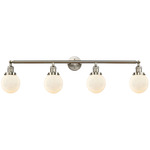 Beacon Bathroom Vanity Light - Brushed Satin Nickel / Matte White