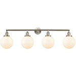 Beacon Bathroom Vanity Light - Brushed Satin Nickel / Matte White