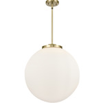 Beacon 221 Pendant - Antique Brass / Matte White