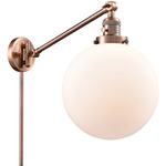 Beacon 237 Swing-arm Plug-in Wall Sconce - Antique Copper / Matte White