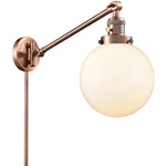 Beacon 237 Swing-arm Plug-in Wall Sconce - Antique Copper / Matte White