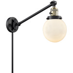 Beacon 237 Swing-Arm Plug-in Wall Sconce - Black / Antique Brass / Matte White