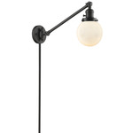 Beacon 237 Swing-arm Plug-in Wall Sconce - Oil Rubbed Bronze / Matte White