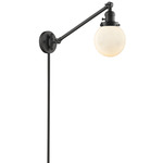 Beacon 237 Swing-Arm Plug-in Wall Sconce - Oil Rubbed Bronze / Matte White
