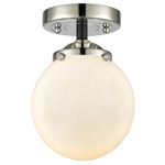 Beacon 284 Semi Flush Ceiling Light - Black / Polished Nickel / Matte White