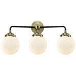 Beacon 284 Bathroom Vanity Light - Black / Antique Brass / Matte White