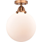 Beacon 288 Semi Flush Ceiling Light - Antique Copper / Matte White