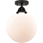 Beacon 288 Semi Flush Ceiling Light - Matte Black / Matte White