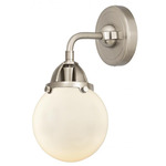 Beacon 288 Wall Sconce - Satin Nickel / Matte White