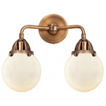 Beacon 288 Bathroom Vanity Light - Antique Copper / Matte White