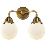 Beacon 288 Bathroom Vanity Light - Brushed Brass / Matte White