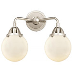 Beacon 288 Bathroom Vanity Light - Polished Nickel / Matte White