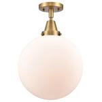 Beacon 447 Ceiling Light Fixture - Brushed Brass / Matte White