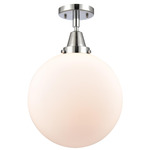 Beacon 447 Ceiling Light Fixture - Polished Chrome / Matte White