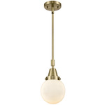 Beacon 447 Pendant - Antique Brass / Matte White