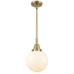 Beacon 447 Pendant - Antique Brass / Matte White