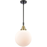 Beacon 447 Pendant - Black / Antique Brass / Matte White