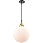 Beacon 447 Pendant - Black / Antique Brass / Matte White