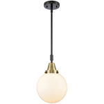 Beacon 447 Pendant - Black / Antique Brass / Matte White