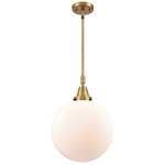 Beacon 447 Pendant - Brushed Brass / Matte White