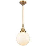 Beacon 447 Pendant - Brushed Brass / Matte White