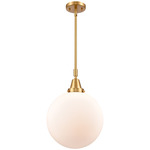 Beacon 447 Pendant - Satin Gold / Matte White