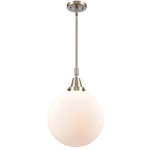 Beacon 447 Pendant - Satin Nickel / Matte White