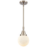 Beacon 447 Pendant - Satin Nickel / Matte White