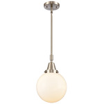 Beacon 447 Pendant - Satin Nickel / Matte White