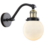 Beacon 515 Wall Sconce - Black / Antique Brass / Matte White