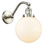 Beacon 515 Wall Sconce - Brushed Satin Nickel / Matte White