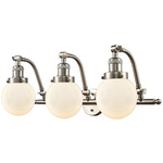 Beacon 515 Bathroom Vanity Light - Brushed Satin Nickel / Matte White